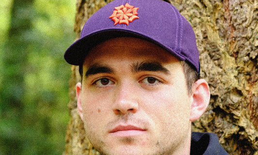 Close-up of Red Carnation embroidered cap