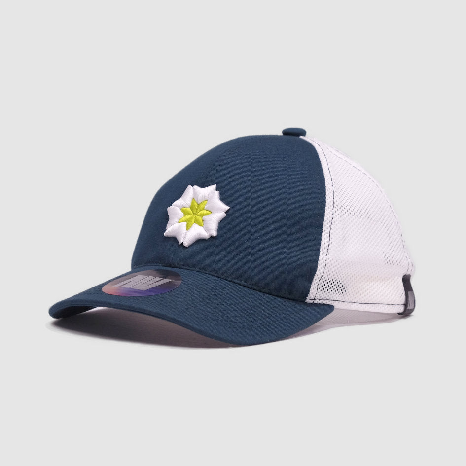 Ice Blue Finnish Lily Flower Mesh Cap