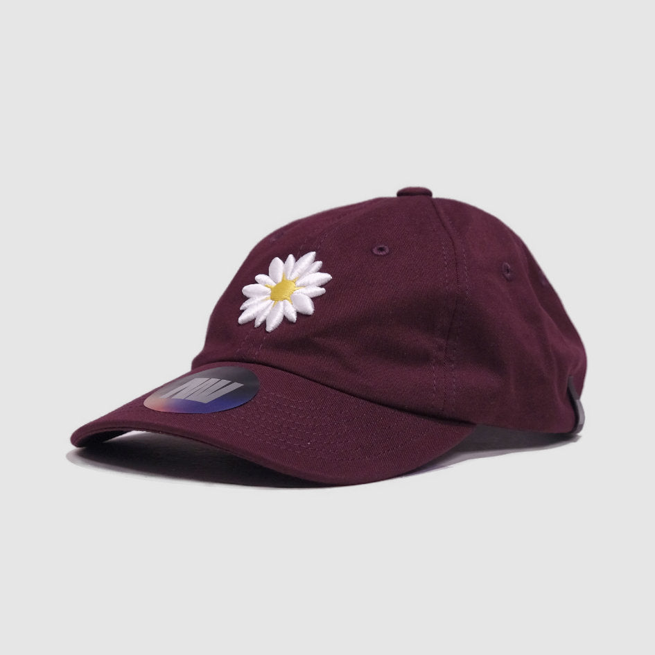 Burgundy Danish Daisy Flower Flat Cap