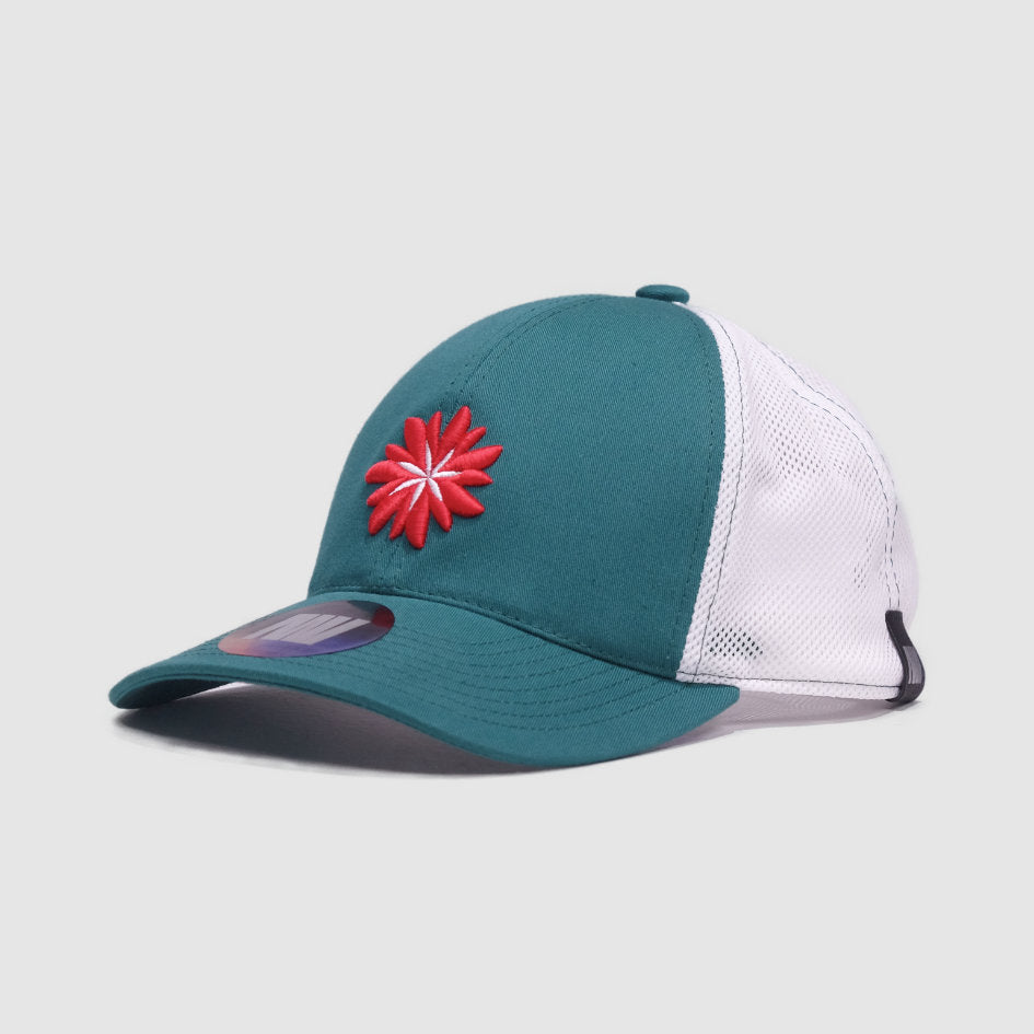 Petrol Italian Lily Flower Mesh Cap