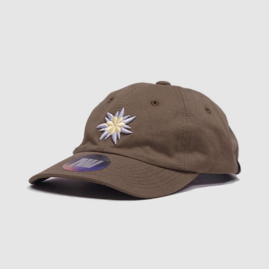 Olive Swiss Edelweiss Flower Flat Cap