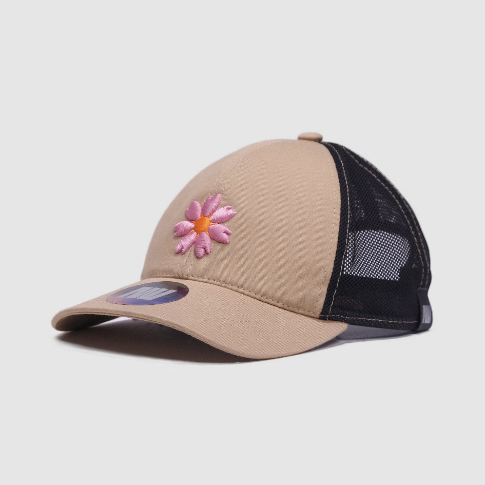 Casquette Mesh Beige Norvégienne Fleur de Saxifrage