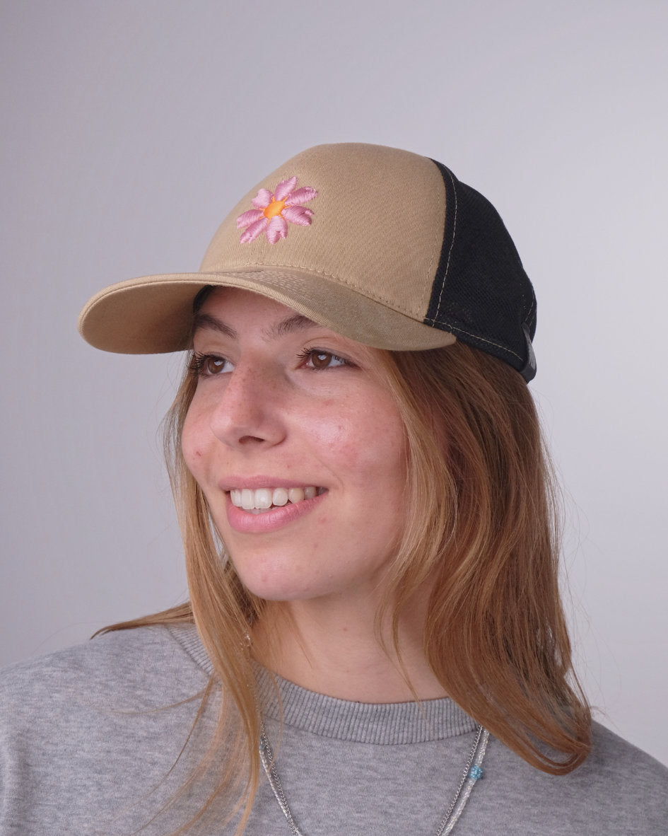 Casquette Mesh Beige Norvégienne Fleur de Saxifrage