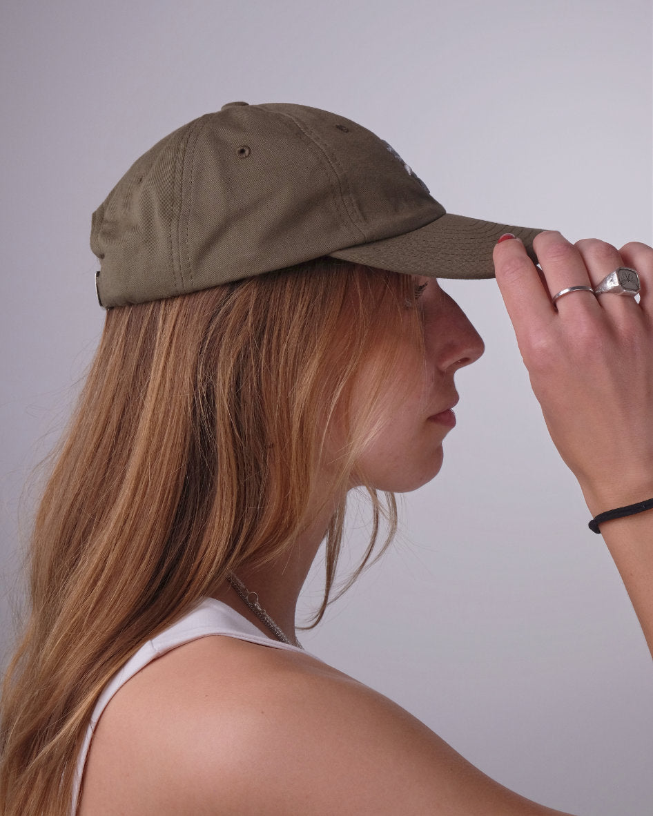 Olive Swiss Edelweiss Flower Flat Cap