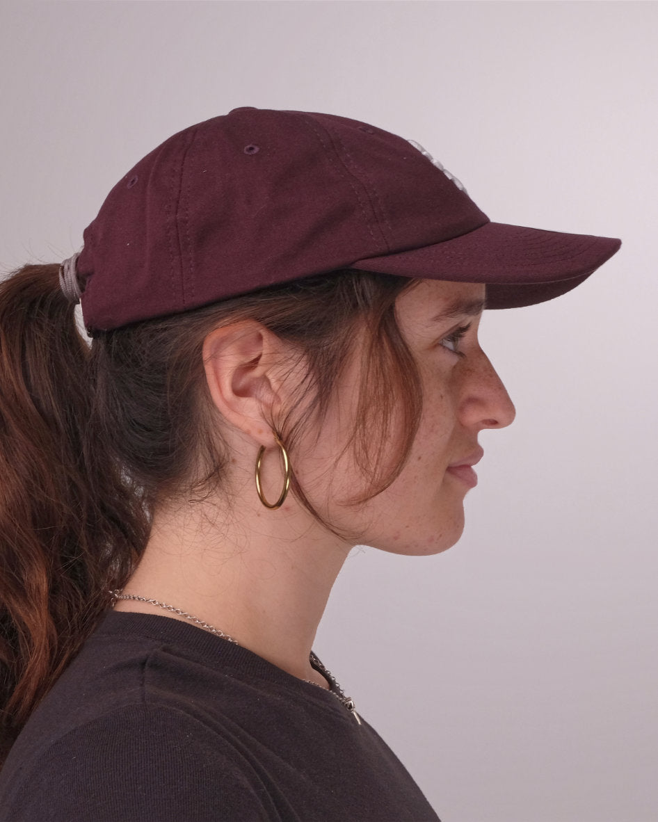 Burgundy Danish Daisy Flower Flat Cap